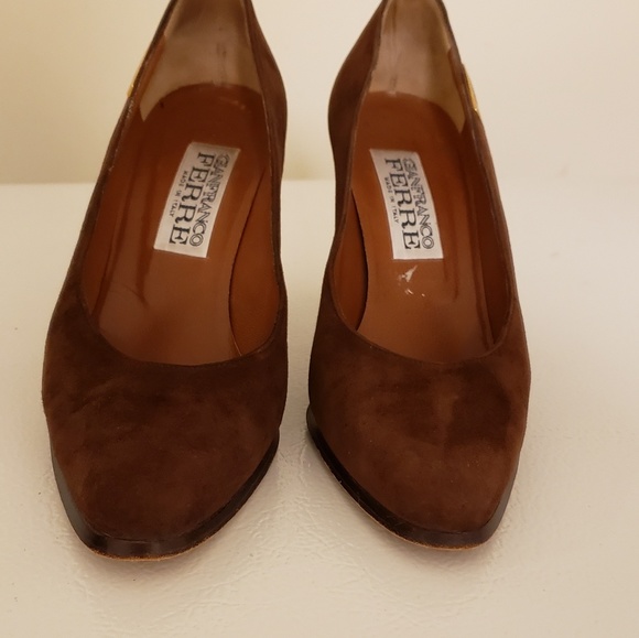 Gianfranco Ferre Shoes | Vintage Gianfranco Ferre Suede Shoes | Color: Brown/Black | Size: 7.5 | Prettybird69's Closet